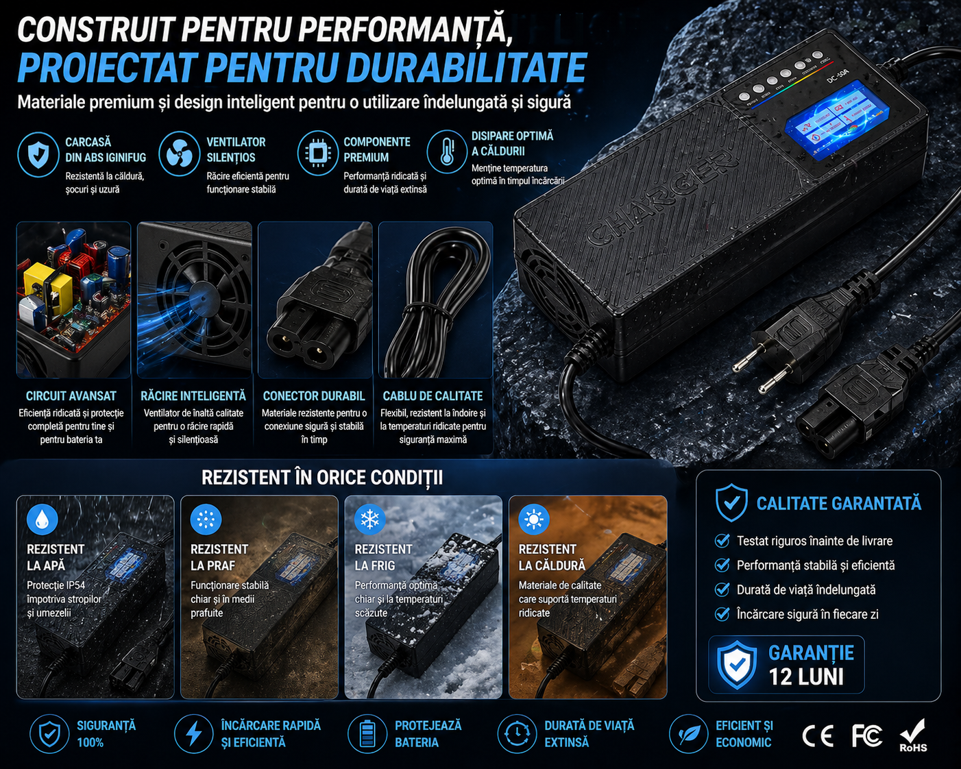 Încărcător Electric 72V 20Ah pentru Baterii Plumb-Acid – Soluție Fiabilă pentru Încărcarea Vehiculelor Electrice și Echipamentelor