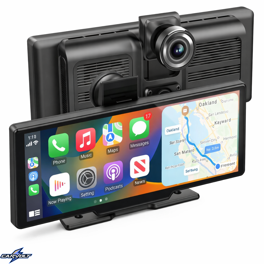 Tabletă Auto Wireless Apple CarPlay & Android Auto 10,26″, Ecran Mare HD, Compatibilă cu Orice Automobil, Navigație, Muzică și Apeluri Hands-Free