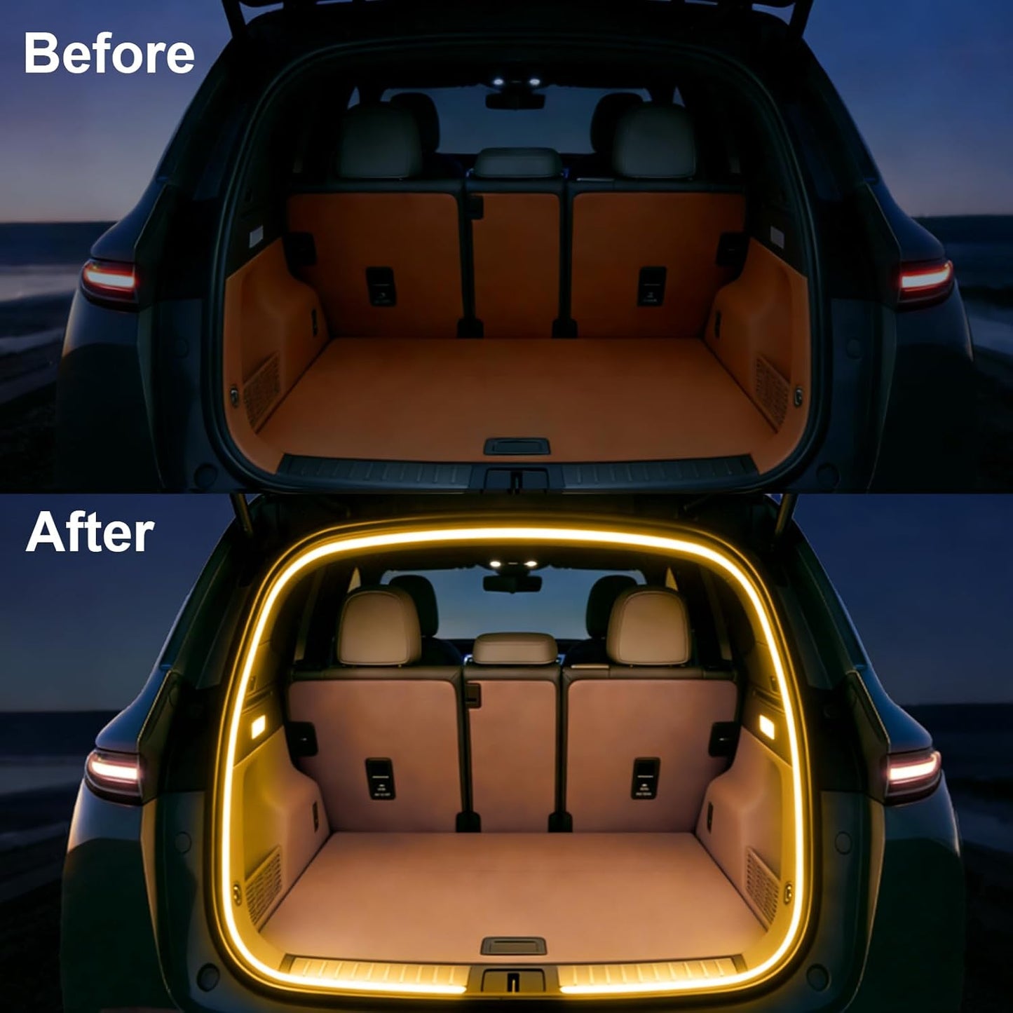 Bandă LED Auto 5M Portbagaj 12V – Iluminare LED Alb Cald 3200K, Waterproof, Flexibilă, Universală