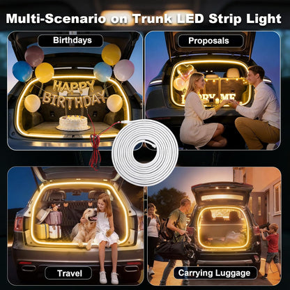 Bandă LED Auto 5M Portbagaj 12V – Iluminare LED Alb Cald 3200K, Waterproof, Flexibilă, Universală