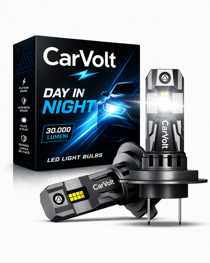 Becuri LED Auto H4 300W 30000LM Mini – Set LED Faruri 6000K Alb Rece, Design Compact 1:1 Halogen, Plug & Play