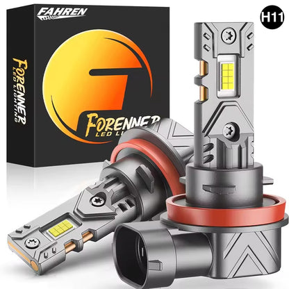 Becuri LED Auto H11 21000LM – Set 2 Becuri LED Super Bright pentru Faruri, 6000K Alb Rece, Plug & Play