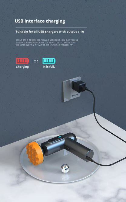 Polisher Auto Fără Fir pentru Lustruire și Ceară – Mașină de Polish Wireless cu 3 Trepte de Viteză, Dual Track, Încărcare USB Type-C