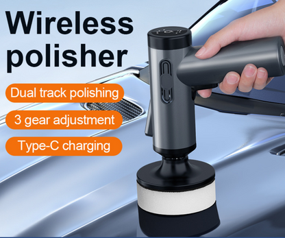 Polisher Auto Fără Fir pentru Lustruire și Ceară – Mașină de Polish Wireless cu 3 Trepte de Viteză, Dual Track, Încărcare USB Type-C