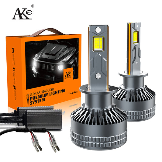 Becuri LED Auto H7 240W 24000LM cu Adaptor Inclus – Set LED Faruri Super Bright 6000K Alb Rece, CANBUS, Răcire Activă