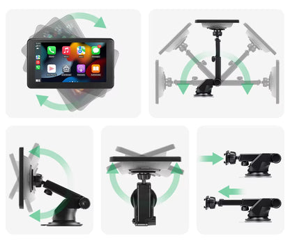 Monitor Auto Portabil 7″ Wireless Apple CarPlay & Android Auto – Ecran Multimedia Touch pentru Automobil