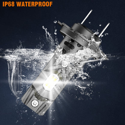 Becuri LED Auto H4 300W 30000LM Mini – Set LED Faruri 6000K Alb Rece, Design Compact 1:1 Halogen, Plug & Play