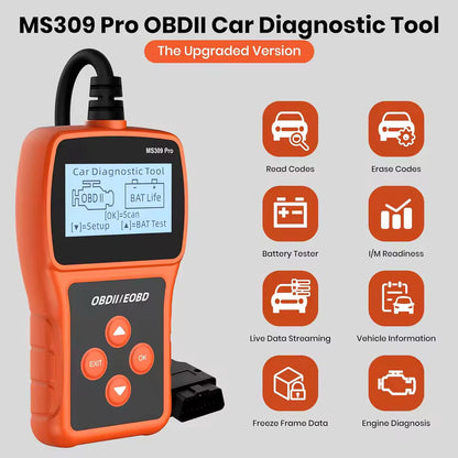 Tester Diagnoză Auto OBD2 MS309 Pro, Scanner Profesional Check Engine, Citire și Ștergere Coduri Eroare, Live Data în Timp Real, Plug & Play pentru Autoturisme