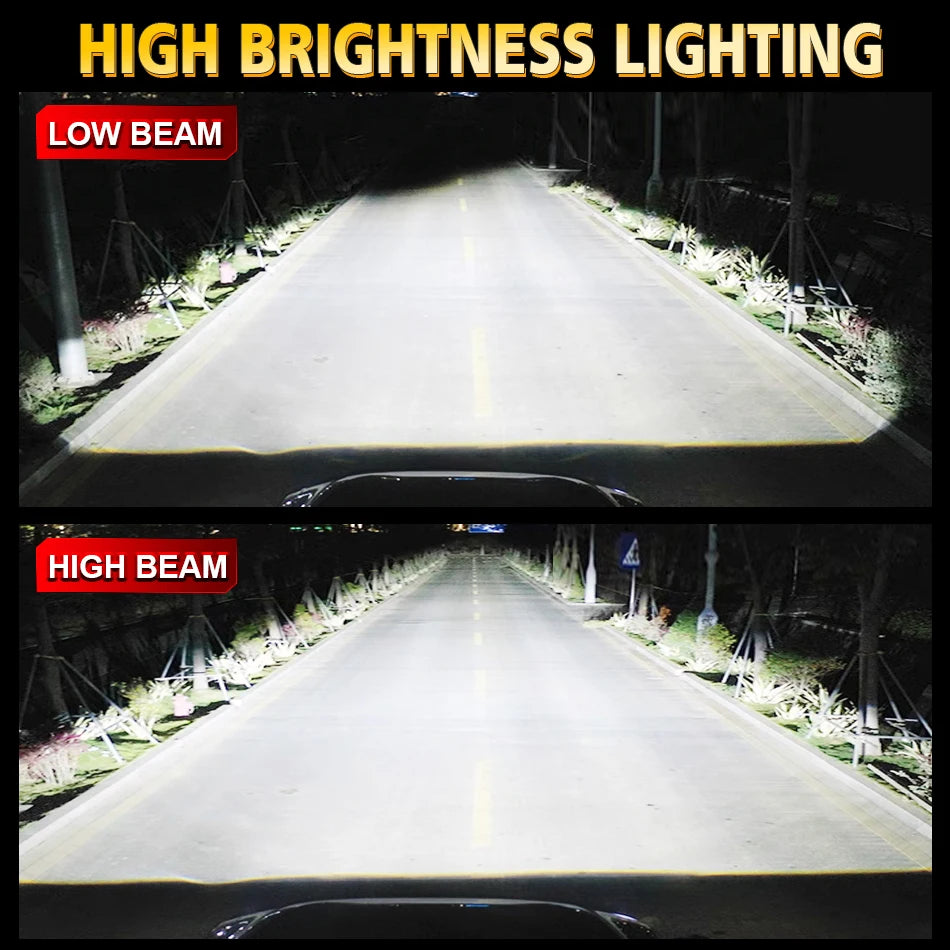 Becuri LED Auto H7 cu Lupa 30.000LM – Set LED Faruri 6000K Alb Rece cu CSP Chip