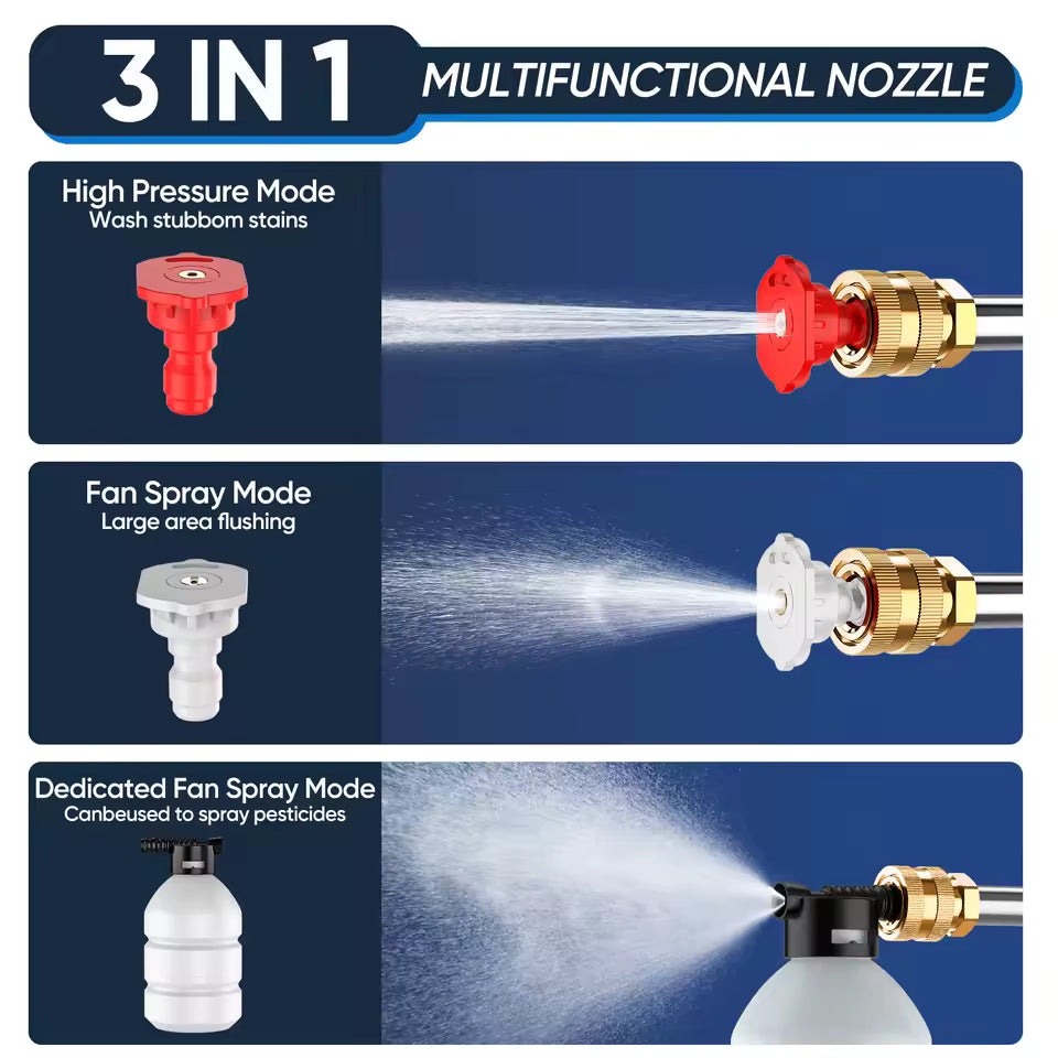 Aparat de Spălat cu Presiune Portabil 48V, Pistol Spălare Auto Fără Fir, Acumulator, Aspirare Apă din Găleată, Set Complet Accesorii