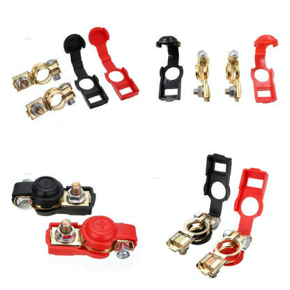 Borne de Baterie Auto, Rosu/Negru cu Cauciuc - Frize