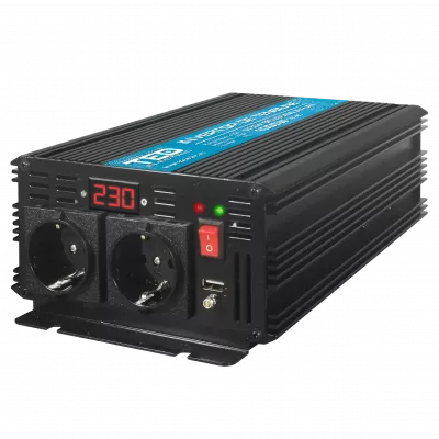 Invertor Auto 12V 220V TED Electric TED000378, Putere 1000W, Unda Sinusoidala Pura